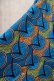 画像14: ターコイズブルー×オレンジ×ライムグリーン抽象柄ラウンドネック半袖アフリカンバティックドレス