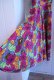 画像11: ピンク×オレンジ×ライムグリーン花柄ハイネック長袖アフリカンバティックドレス