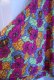 画像12: ピンク×オレンジ×ライムグリーン花柄ハイネック長袖アフリカンバティックドレス
