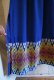 画像10: 70年代ブルー×カラフルグアテマラ刺繡ラウンドネックパフスリーブ半袖ドレス