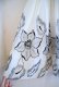 画像8: 50〜60年代ホワイト×ブラック花柄フロッキープリントベロアテープオーガンジーフレアシフォンスカート (8)