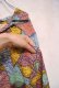 画像6: サックス×カラフル花柄胸ポケット付き開襟半袖レーヨンシャツ