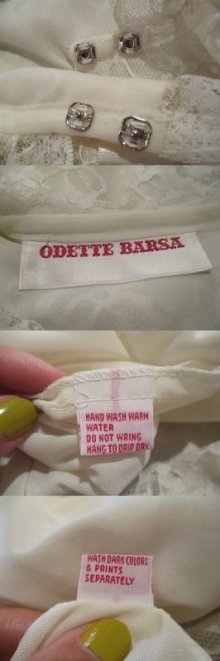 他の写真1: 60年代”ODETTE BARSA”オフホワイト総レースサテンリボン付きベッドジャケット