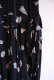 画像9: 40〜50年代ブラック×サックスブルー×ピンク扇＆楽器柄飾りリボン付き半袖ドレス (9)