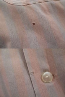 他の写真2: 60年代ベイビーピンク×ライトグレーストライプ胸ポケット付き開襟半袖シャツ