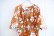 画像8: 70年代ブラウン×ホワイトリーフ＆花柄フレアスリーブカシュクール半袖ハワイアンロングドレス