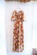 画像7: 70年代ブラウン×ホワイトリーフ＆花柄フレアスリーブカシュクール半袖ハワイアンロングドレス