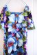 画像13: 70年代ネイビー×サックスブルー×ピンク花柄スクエアネックフレアスリーブ半袖ハワイアンロングドレス