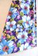 画像11: 70年代ネイビー×サックスブルー×ピンク花柄スクエアネックフレアスリーブ半袖ハワイアンロングドレス