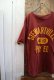 画像9: 70年代”Russell Athletic”金タグ前期ボルドー×マスタードオレンジ英字プリントWフェイスクルーネック半袖Tシャツ