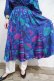 画像5: ”Susan freis"ブルーパープル×ピンク×グリーン花柄シャーリングフリルカシュクールバルーンスリーブ長袖ドレス