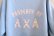 画像10: 60〜70年代サックスブルー×ホワイトフロッキープリントボートネック七分袖スウェット (10)
