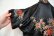 画像16: 60年代ブラック×レッド×カラフル鳥＆花刺繍ポケット付き半袖チャイナトップ (16)