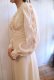 画像6: 70年代アイボリー花レースＶネックパフスリーブ長袖ドレス