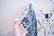 画像9: 70年代ネイビー×ホワイト×カラフル花柄レース切替半袖ロングドレス