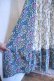 画像10: 70年代ネイビー×ホワイト×カラフル花柄レース切替半袖ロングドレス