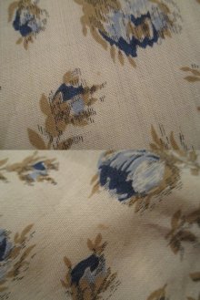 他の写真2: 70年代ホワイト×ブルー花柄かぎ編みレースキャミソールロングドレス