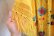 画像9: 60〜70年代イエロー×カラフル花シルク刺繍フリンジ付き長袖メキシカンドレス (9)