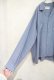 画像8: 50〜60年代サックスブルー無地ポイント刺繍ポケット付き開襟長袖シャツ