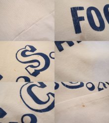他の写真1: 60年代ホワイト×ブルー英字プリントクルーネック長袖フットボールTシャツ