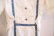 画像11: 70年代ホワイト×ブルー×カラフル無地＆花柄テープレースリボン付きスクエアネックパフスリーブ半袖ドレス