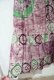 画像11: パープル×ライトグリーンタイダイ染めウッドビーズ＆ポケット付き半袖アフリカンバティックドレス (11)