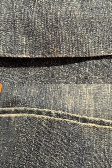他の写真3: 60〜70年代ブルー×パステルレインボー刺繍ポケット付き半袖デニムオールインワン