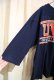 画像8: 80年代”Champion”ネイビー×オレンジ英字ロゴプリントクルーネック七分袖フットボールTシャツ