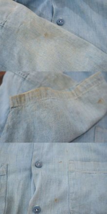他の写真1: 50〜60年代ライトブルー無地ポケット襟付き半袖シャンブレーシャツ