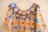 画像7: オレンジ×ブルーデザインカラー半袖アフリカンバティックドレス