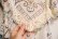 画像10: 60〜70年代ホワイト×ブラウン×カラフル花刺繍柄アイレットレースリボン付きパフスリーブ半袖ドレス (10)