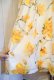 画像9: 60〜70年代ホワイト×オレンジ×イエロー花柄ラウンドネックシースルースリーブ長袖ドレス