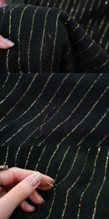 他の写真3: 60〜70年代ブラック×ゴールドラメVネック五分袖ギリシャドレス
