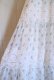 画像10: 60〜70年代ホワイト×サックスブルー花柄レーススリーブ長袖ロングドレス