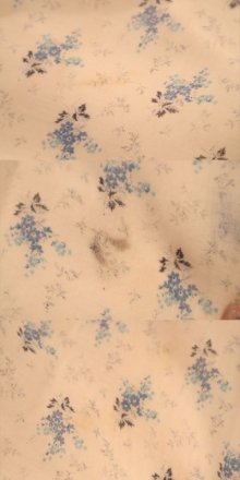 他の写真2: 60〜70年代ホワイト×サックスブルー花柄レーススリーブ長袖ロングドレス