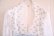 画像6: 60〜70年代ホワイト×サックスブルー花柄レーススリーブ長袖ロングドレス