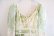 画像7: 60〜70年代ライトグリーン×クリーム花柄レースアップかぎ編みレース付き長袖ロングドレス