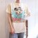 画像3: made in USA ベージュ×ブルー×カーキ”Mickey Mouse”プリントクルーネック半袖Tシャツ