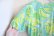 画像7: 60年代ブルー×グリーン×ライトグリーン花柄クルーネック半袖ドレス