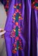 画像10: 60年代パープル×カラフルサンアントニーノ刺繍裾レース＆ポケット付き半袖メキシカンドレス (10)