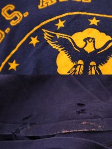 他の写真2: ”ARTEX”ネイビー×イエローU.S.AIR FORCEフロッキープリントクルーネック半袖Tシャツ