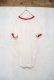 画像8: 70年代”Champion”バータグホワイト×レッドプリントクルーネック半袖リンガーTシャツ (8)