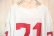 画像9: 60〜70年代ホワイト×レッドナンバリングプリントクルーネック五分袖フットボールTシャツ