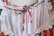 画像14: 70年代レッド×ホワイト×カラフル花柄＆ハートラインリボンレース付きスクエアネックパフスリーブ半袖ドレス