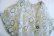 画像8: 50年代ホワイト×カーキローウエストVネックフレンチスリーブ半袖シースルードレス (8)