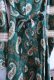 画像12: 60〜70年代グリーン×ホワイト×ペールグリーン花＆ペイズリー柄レース付きラウンドネック長袖ドレス