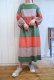 画像3: 70年代レッド×グリーン×カラフルペイズリー＆花柄ラウンドネック長袖ドレス (3)