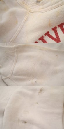 他の写真3: 50〜60年代ホワイト×レッド染み込みプリントクルーネック長袖スウェット