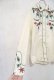 画像7: ホワイト×カラフル花刺繍長袖ウエスタンシャツ