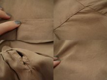 他の写真2: "Ralph Lauren" ベージュ×ブラウン刺繍ポケット付き開襟長袖レーヨンシャツ